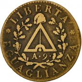 Monnaie, tats italiens, PIEDMONT REPUBLIC, Due (2) Soldi, 1800, TTB+, Bronze
