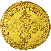 Coin, France, Louis XIII, Ecu dor au soleil, Ecu dor, 1615, Rouen, AU(55-58)
