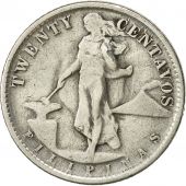 Coin, Philippines, 20 Centavos, 1945, Denver, VF(30-35), Silver, KM:182