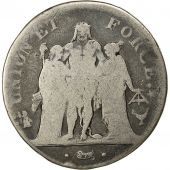 Monnaie, France, Union et Force, 5 Francs, 1801, Bordeaux, B+, Gadoury 563a
