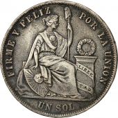Coin, Peru, Sol, 1872, Lima, EF(40-45), Silver, KM 196.3