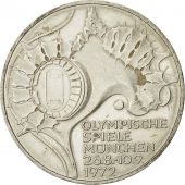 Monnaie, Rpublique fdrale allemande, 10 Mark, 1972, Karlsruhe, SUP+, KM 133