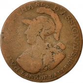 Monnaie, France, Six blancs de Montagny, 1791, TB, Cuivre
