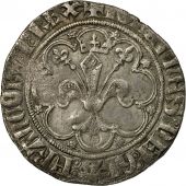 Coin, France, Jean II le Bon, Gros  la fleur de lis, 1358, AU(55-58), Billon