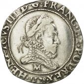 Coin, France, Henri III, Franc au Col Plat, 1578, Toulouse, EF(40-45), Silver