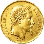 Coin, France, Napoleon III, 20 Francs, 1867, Strasbourg, AU(55-58), Gold
