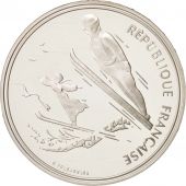 France, Albertville, 100 Francs, 1991, Ski jumpers, MS(65-70), Silver, KM:995