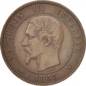 France, 10 Centimes, 1853, Lille, Bronze, KM:M24, Gadoury:249c