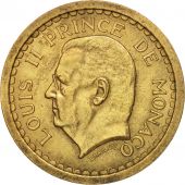 Monaco, Louis II, 2 Francs, 1945, Aluminum-Bronze, KM:121a, Gadoury:MC134