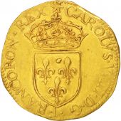 France, Charles IX, Ecu dor au soleil, 1567, Rouen, TTB+, Or, Sombart:4904