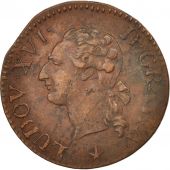 France, Louis XVI, Liard, 1785, Lille, TTB+, Cuivre, Gadoury:348