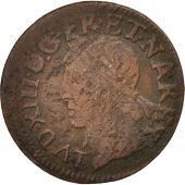 France, Louis XIII, Double Tournois, 1642, Bordeaux, TB, Cuivre, CGKL:516A
