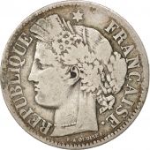 France, Crs, 2 Francs, 1871, Bordeaux, VF(20-25), Silver, KM:817.2