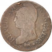 France, Dupr, 5 Centimes, 1799, An 8, Lille, B+, Bronze, Gadoury:126a