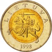 Lithuania, 5 Litai, 1998, MS(65-70), Bi-Metallic, KM:113