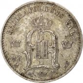 Sweden, Oscar II, 25 re, 1880, AU(55-58), Silver, KM:739