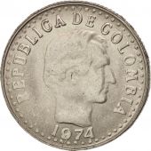 Colombia, 10 Centavos, 1974, AU(55-58), Nickel Clad Steel, KM:253