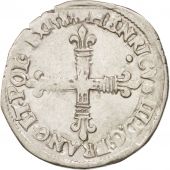 France, Henri III, 1/8 Ecu, 1588, Nantes, EF(40-45), Silver, Sombart:4664