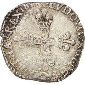 France, Louis XIII, 1/4 cu, 1615, Nantes, TB+, Argent, Gadoury:27