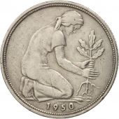 GERMANY - FEDERAL REPUBLIC, 50 Pfennig, 1950, Hamburg, EF(40-45), KM:109.1