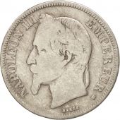 France, Napoleon III, 2 Francs, 1866, Strasbourg, F(12-15), Silver, KM:807.2