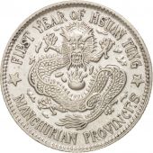 China, MANCHURIAN PROVINCES, Hs, 20 Cents, 1910, AU(55-58), Silver, KM:213