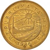 Malta, Cent, 1986, AU(55-58), Nickel-brass, KM:78
