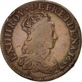 France, Louis XIV, Double avers du liard, 1657, Corbeil, TB, Cuivre, C2G:150