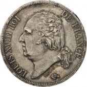 France, Louis XVIII, 5 Francs, 1821, Paris, TTB+, Argent, KM:711.1, Gadoury:614