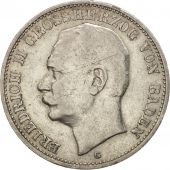 German States, BADEN, Friedrich II, 3 Mark, 1910, Stuttgart, EF(40-45), Silver