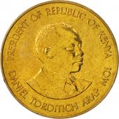 Kenya, 10 Cents, 1987, British Royal Mint, MS(65-70), Nickel-brass, KM:18