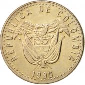 Colombie, 50 Pesos, 1990, SUP+, Copper-Nickel-Zinc, KM:283.1