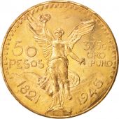 Mexico, 50 Pesos, 1945, Mexico City, MS(60-62), Gold, KM:481