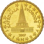 Slovnie, 10 Euro Cent, 2007, SPL+, Brass, KM:71