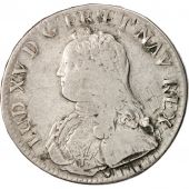 France, Louis XV, cu aux branches dolivier, 1734, Lyon, VF(20-25), KM:486.6