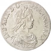 France, Louis XIV, cu  la mche courte, 1644, Paris, TTB+, Argent, Gadoury:201
