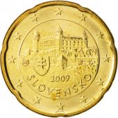 Slovakia, 20 Euro Cent, 2009, MS(65-70), Brass, KM:99