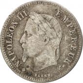 France, Napolon III, 20 Centimes, 1866, Strasbourg, TB, Argent, Gadoury:308