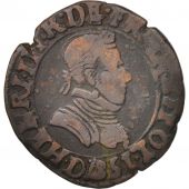 France, Henri III, Double Tournois, 1587, Lyon, TB, Cuivre, CGKL:64