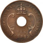 EAST AFRICA, George VI, 10 Cents, 1941, TTB, Bronze, KM:26.1