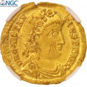 Constantius III, Solidus, Ravenna, Grade, NGC, Choice AU, SUP, Or, RIC:1325