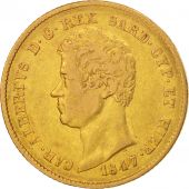 ITALIAN STATES, SARDINIA, Carlo Alberto, 20 Lire, 1847, Genoa, EF(40-45), Gold