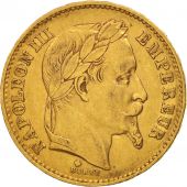 France, 20 Francs, 1869, Strasbourg, Large BB, AU(50-53), Gold, KM:801.2