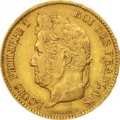 France, Louis-Philippe, 40 Francs, 1834, Paris, AU(50-53), Gold, KM:747.1