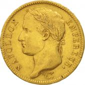 France, Napolon I, 40 Francs, 1811, Paris, AU(50-53), Gold, KM:696.1