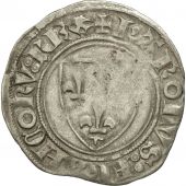 France, Charles VI, Blanc Gunar, Tournai, VF(20-25), Billon, Duplessy:377A