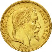 France, Napoleon III, 20 Francs, 1863, Strasbourg, EF(40-45), Gold, KM:801.2