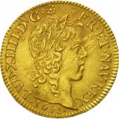 France, Louis XIV, Louis dor  la mche longue, 1651, Paris, AU(50-53), Gold