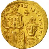Constans II and Constantine IV, Solidus, Constantinople, AU(55-58), Gold