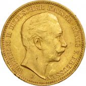 German States, PRUSSIA, Wilhelm II, 20 Mark, 1912, Hamburg, AU(55-58), Gold